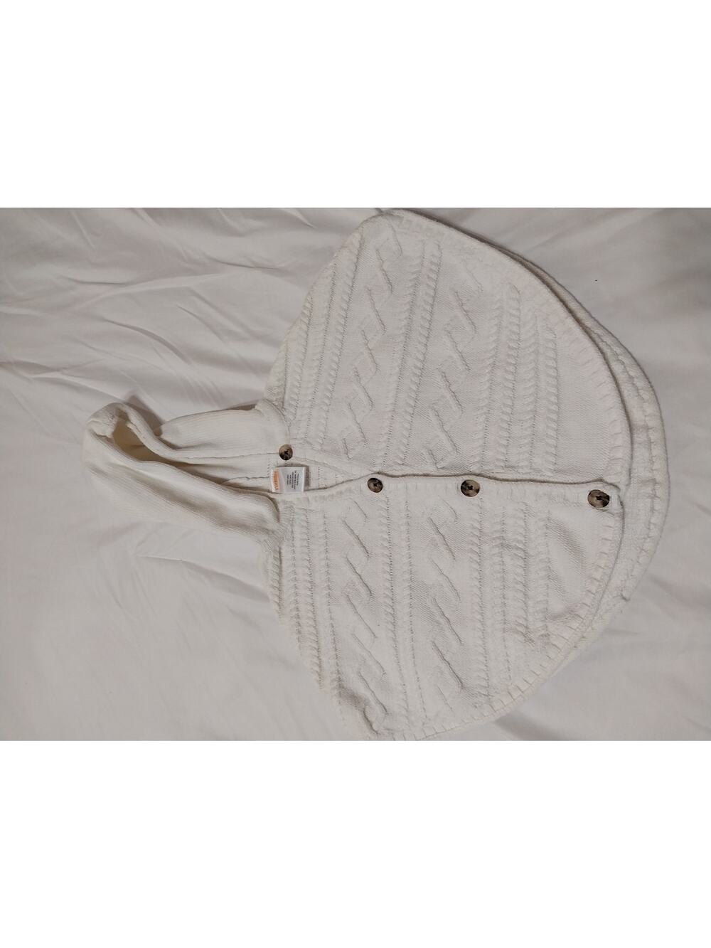 Gymboree Ivory Hooded Knit Cape Xs 3-4T